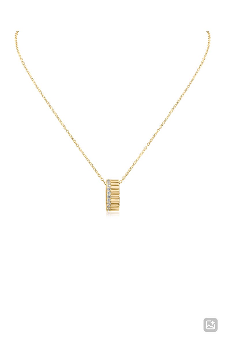 Pavé Circle Pendant Necklace, Main, color, GOLD PLATED