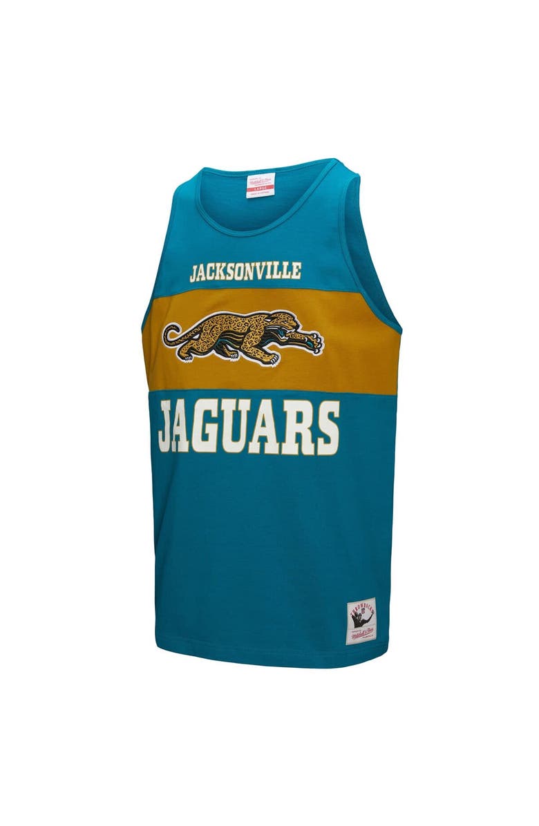 Mitchell & Ness Men's Mitchell & Ness Teal Jacksonville Jaguars Retro Colorblock Tank Top, Alternate, color, Teal