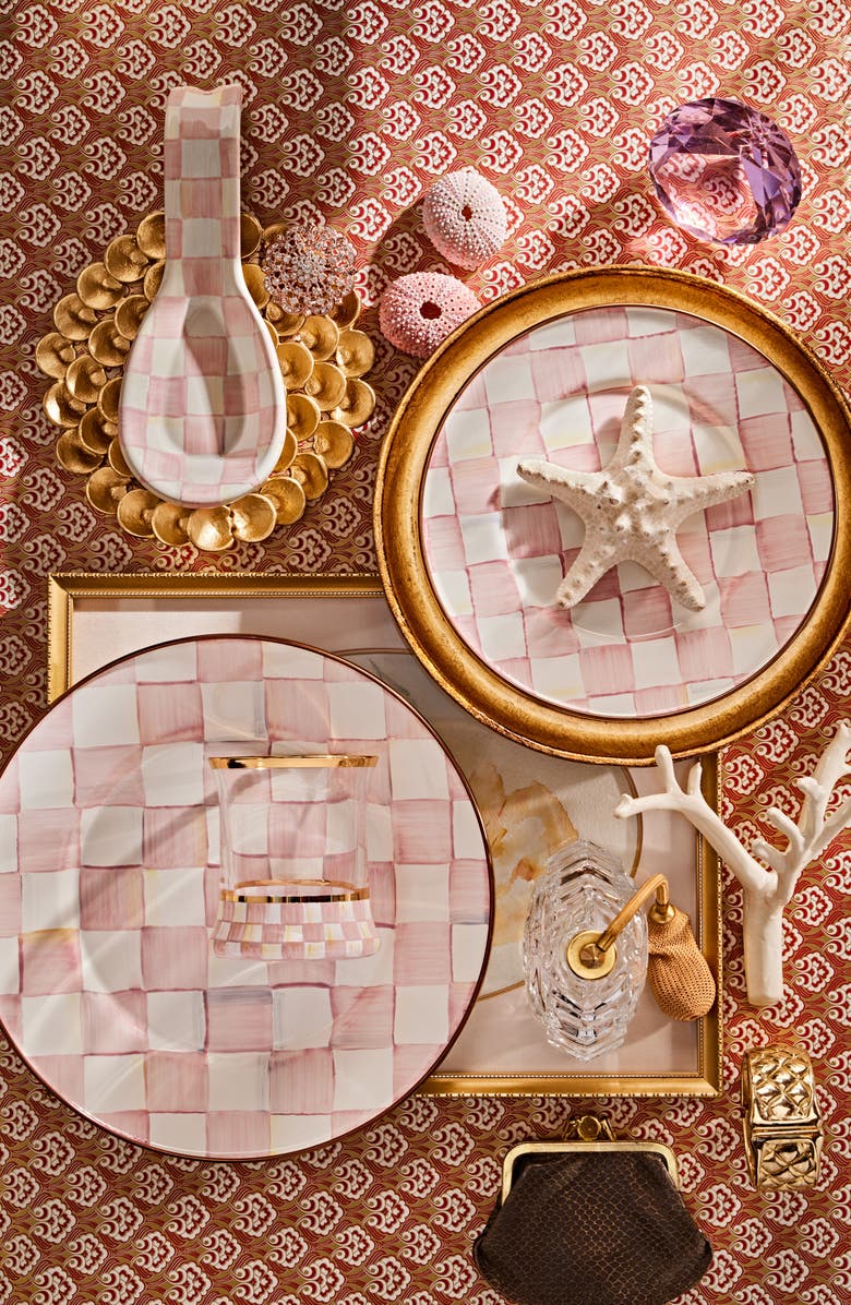 MACKENZIE CHILDS Rosy Check Set of 2 Tumblers, Alternate, color, Pink/ White