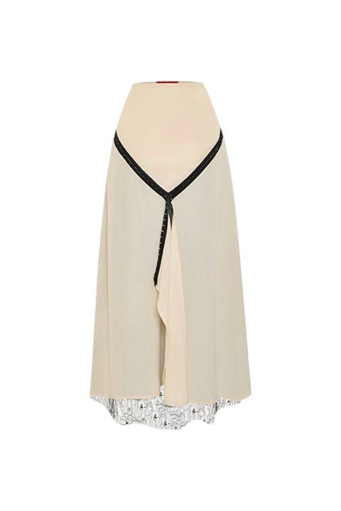 The Party Edit Slit Lace Panel Maxi Skirt