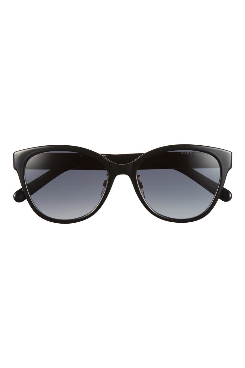 55mm Gradient Cat Eye Sunglasses, Main, color, BLACK