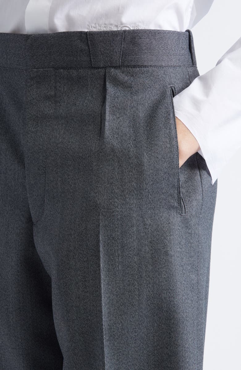 Maison Margiela Memory of the Hem Herringbone Straight Leg Pants, Alternate, color, Anthracite