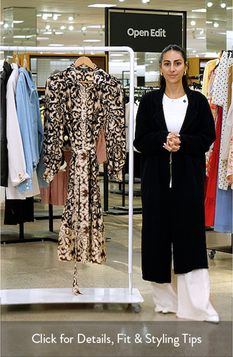 Print Tie Waist Midi Shirtdress, sales video thumbnail
