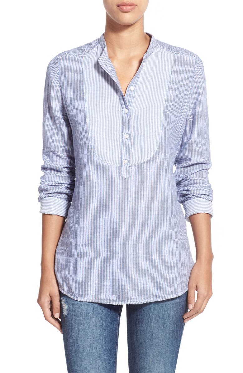 Caslon<sup>®</sup> Bib Front Mix Stripe Shirt, Main, color,