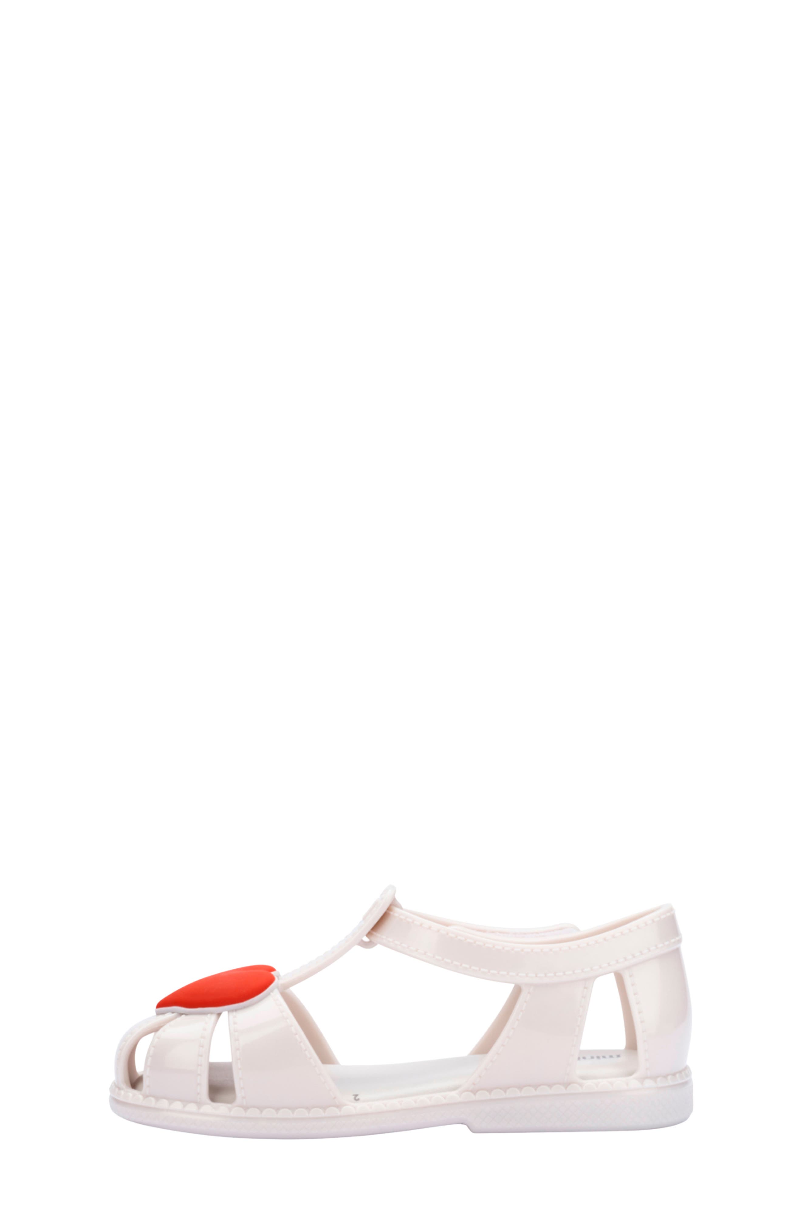 Mini Melissa Kids' Hip Heart Sandal, Alternate, color, White Metallic