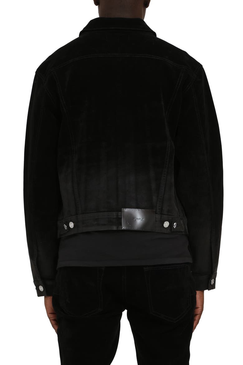 Flocked Dipped Denim Jacket, Alternate, color, BLACK