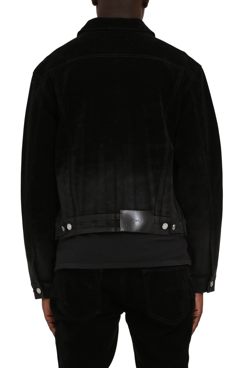 PURPLE BRAND Flocked Dipped Denim Jacket, Alternate, color, Black