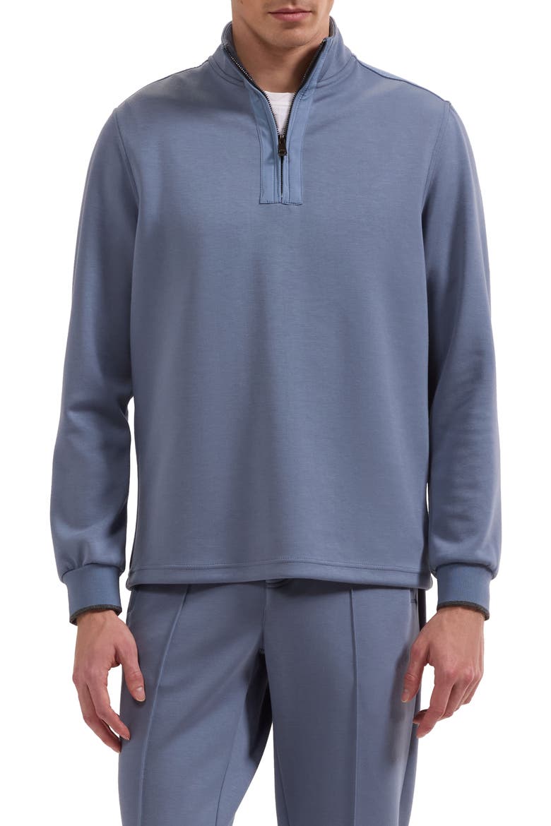 Soft Touch Quarter Zip Pullover, Main, color, STEEL