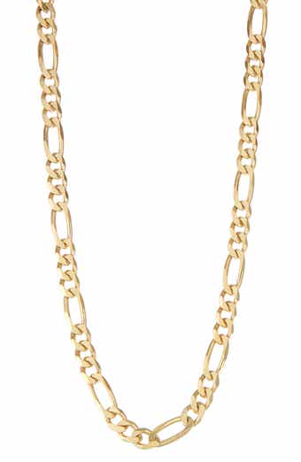 FZN 14K Gold Plated Sterling Silver Figaro Chain Necklace