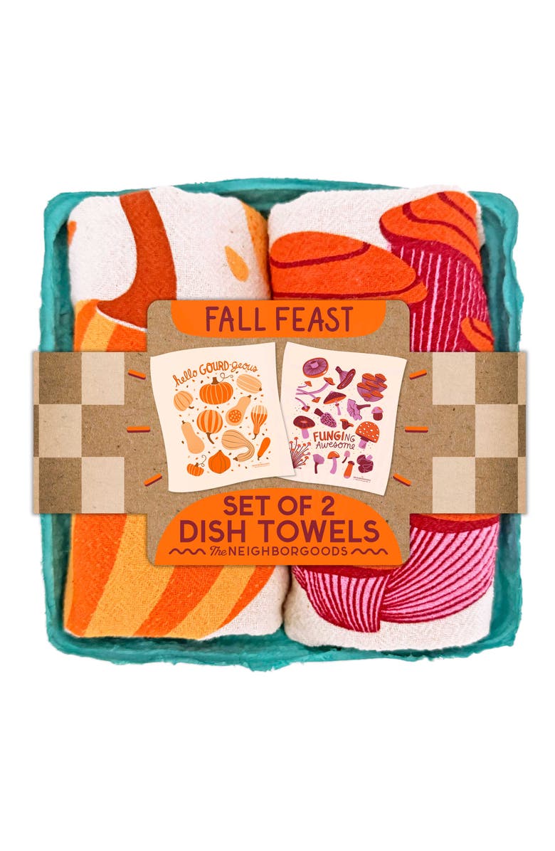 The Neighborgoods Fall Feast - Dish Towel Set of 2, Main, color, 