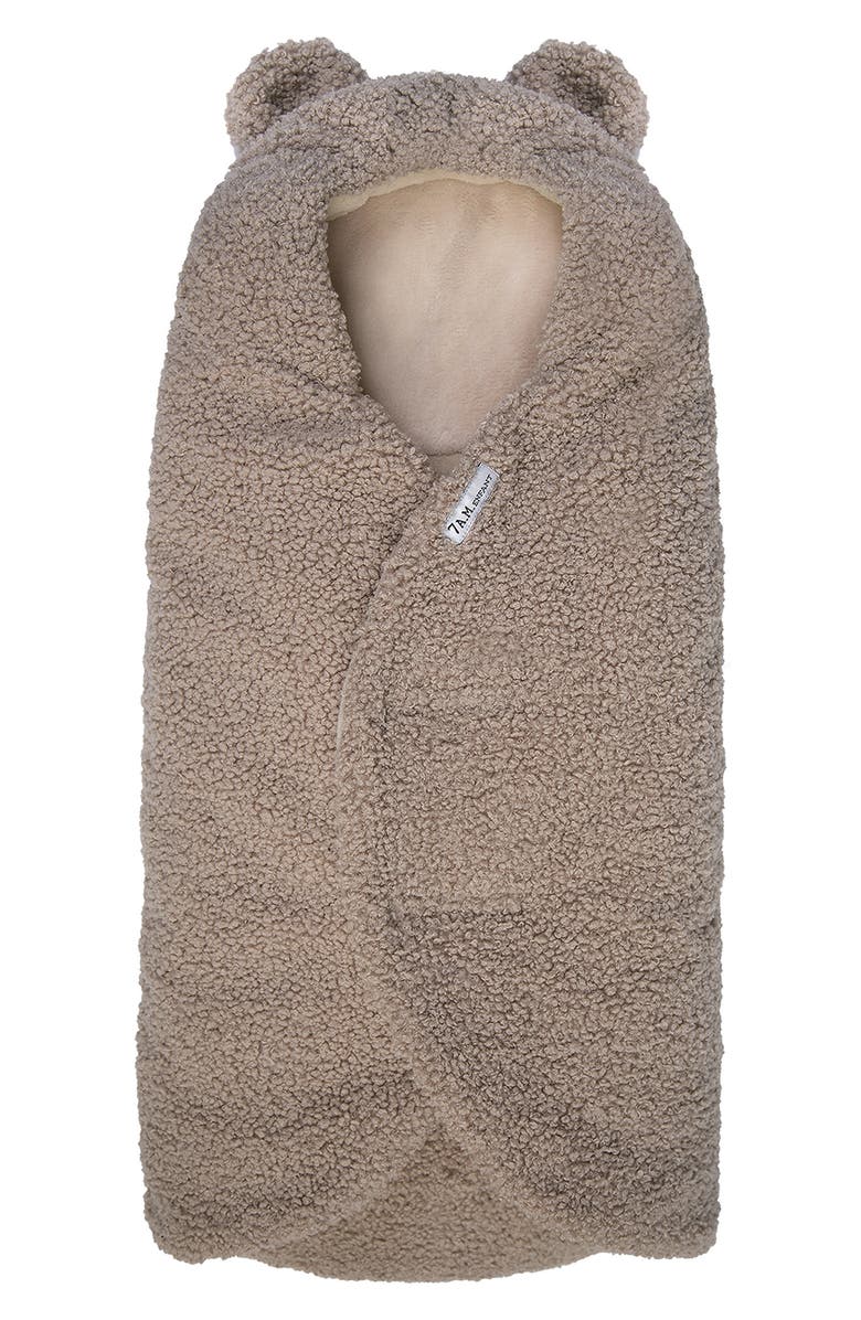 7 A.M. Enfant Nido Teddy Wrap Swaddle, Main, color, Oatmeal