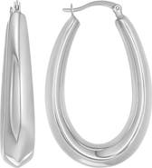 CANDELA JEWELRY Sterling Silver Oval Hoop Earrings