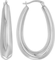 CANDELA JEWELRY Sterling Silver Oval Hoop Earrings