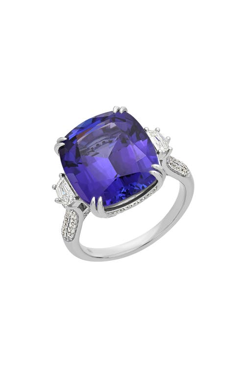 Bony Levy Tanzanite & Diamond Ring In 18k Wg/tanzanite/diamond