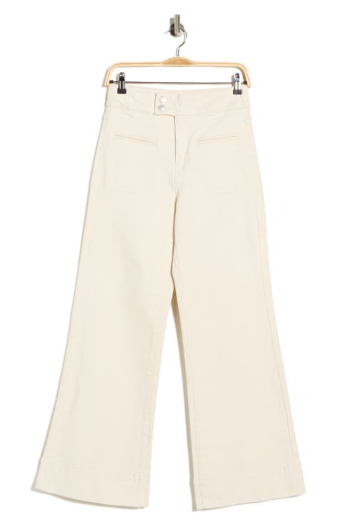 Shay Welt Pocket High Waist Wide Leg Jeans (Stone)