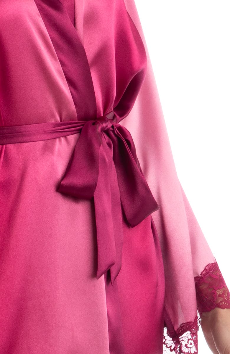 In Bloom by Jonquil Zamira Lace Trim Ombré Satin Robe, Alternate, color, 