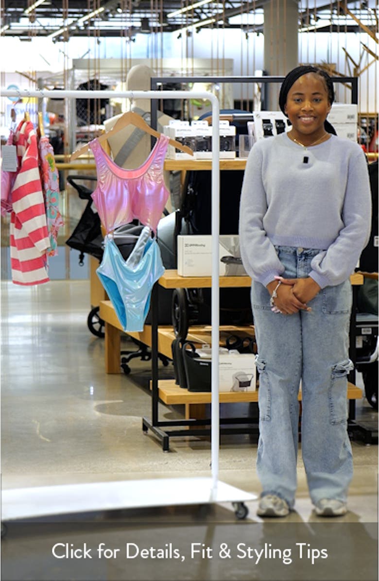 Kids' Shiny Cutout One-Piece Swimsuit, sales video thumbnail