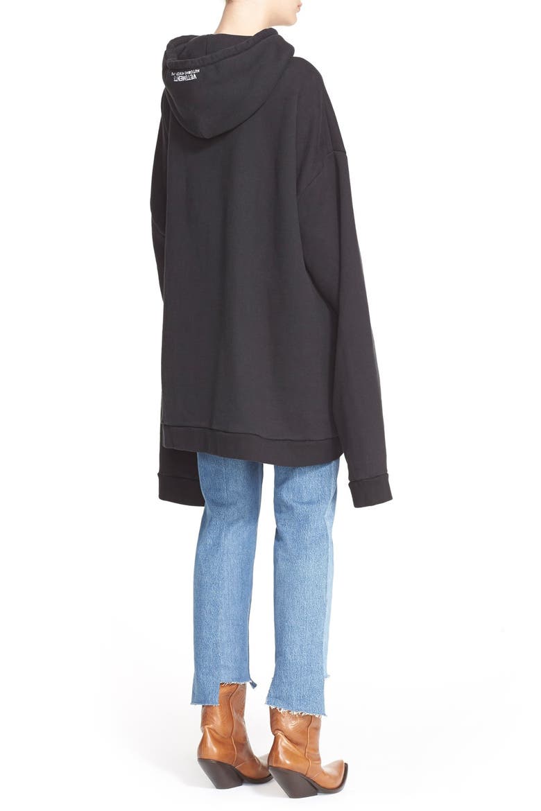 Oversize Logo Hoodie, Alternate, color, BLACK