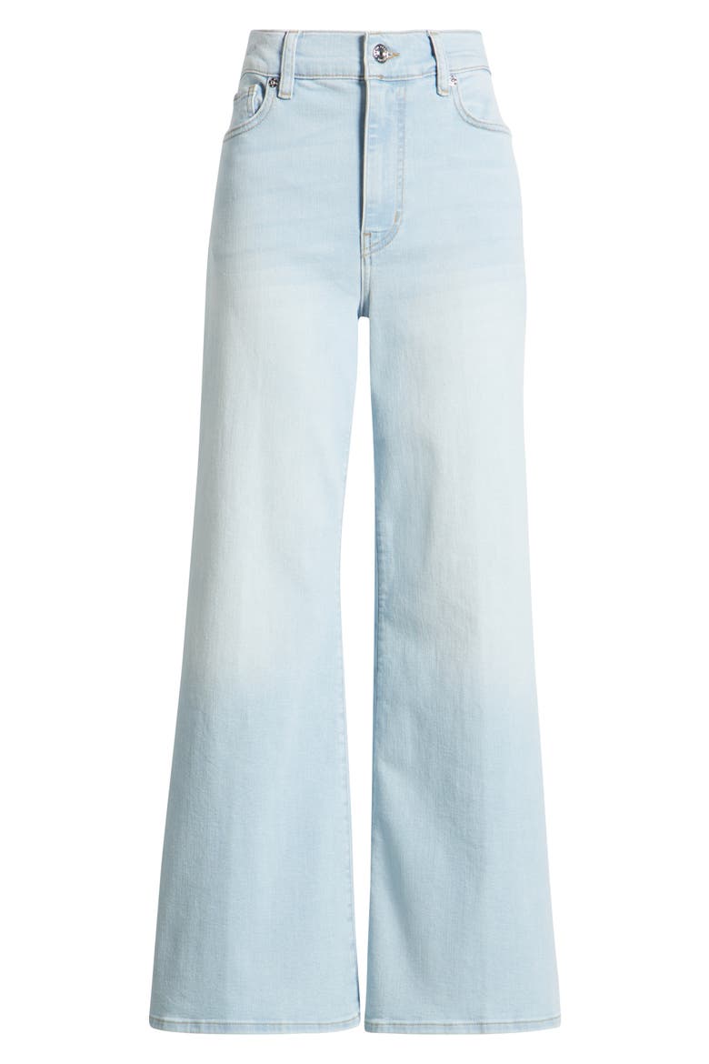 Le Palazzo High Waist Crop Wide Leg Jeans, Alternate, color, FLOAT