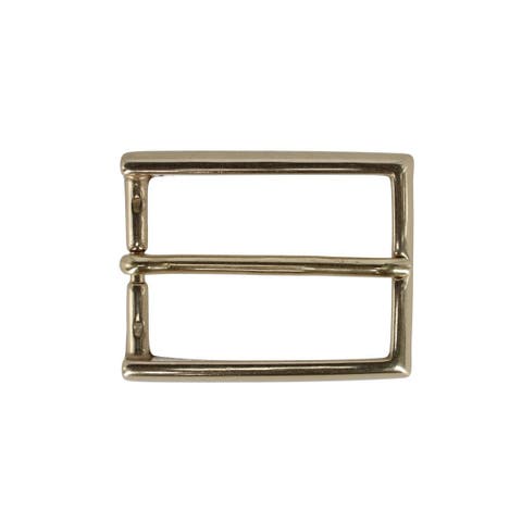 35mm Italian Simply Classic Rectangular Solid Brass Harness Belt Buckle