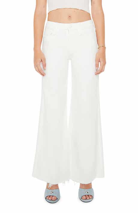MOTHER Lil' Roller Frayed Wide Leg Jeans