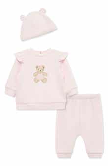 Kids' Bear Quilted Top, Pants & Hat 3-Piece Set