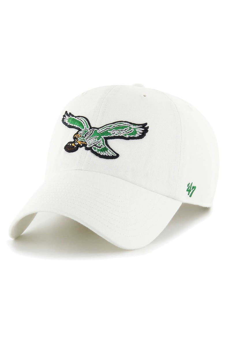 Men's '47 White Philadelphia Eagles Gridiron Classics Clean Up Legacy Adjustable Hat, Main, color, White