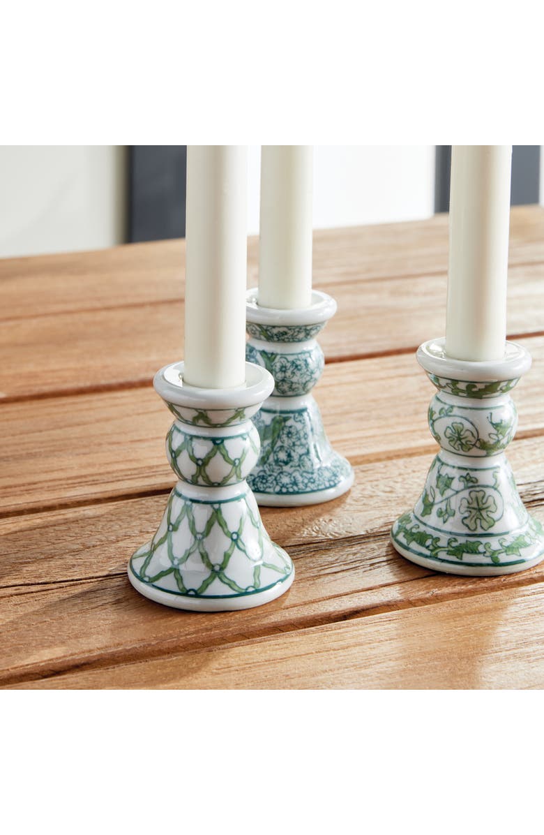 Napa Home & Garden Imperial Mini Taper Candle Holders Set of 4, Alternate, color, Green