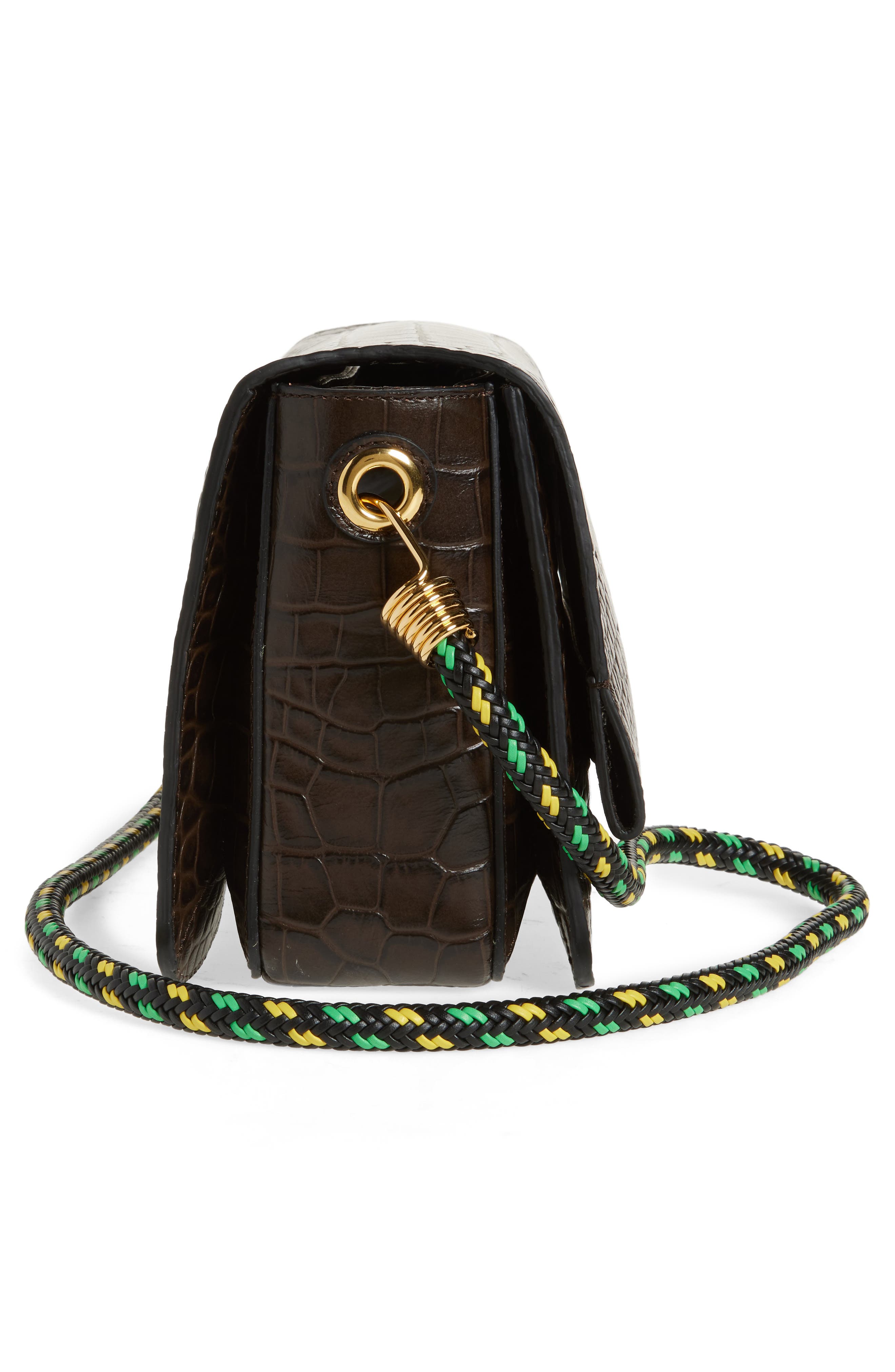 Moschino Braided Cord Leather Shoulder Bag, Alternate, color, 