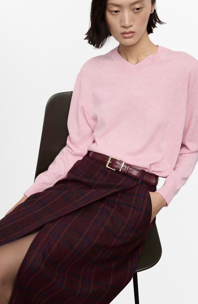 MANGO V-Neck Sweater, Alternate, color, Pink