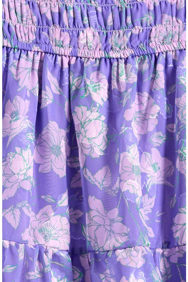 Kids' Floral Burnout Chiffon Party Dress, Alternate, color, LILAC
