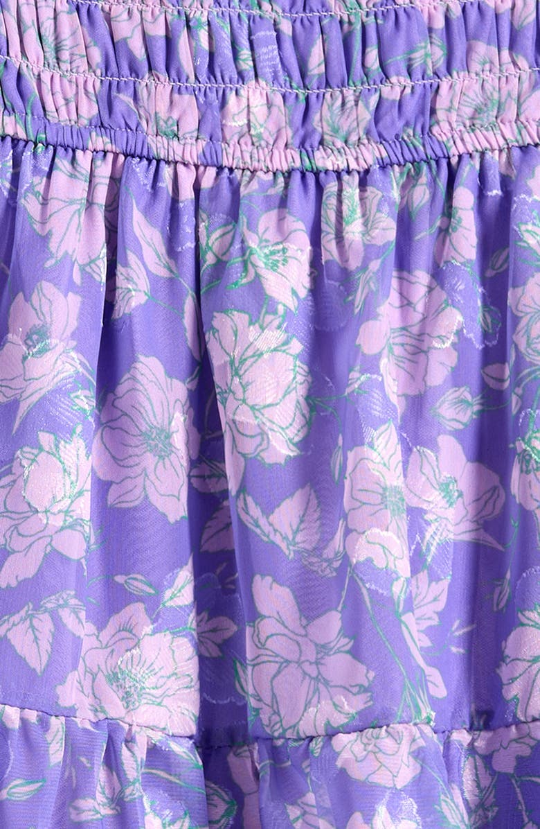 Ava & Yelly Kids' Floral Burnout Chiffon Party Dress, Alternate, color, Lilac