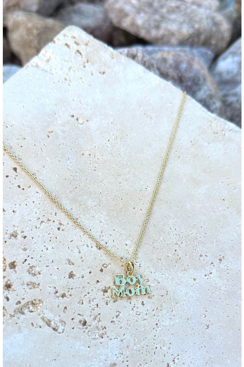 'Boy Mom' Pendant Necklace, Alternate, color, GOLD
