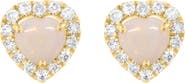 EFFY Opal Heart & Diamond Halo Stud Earrings