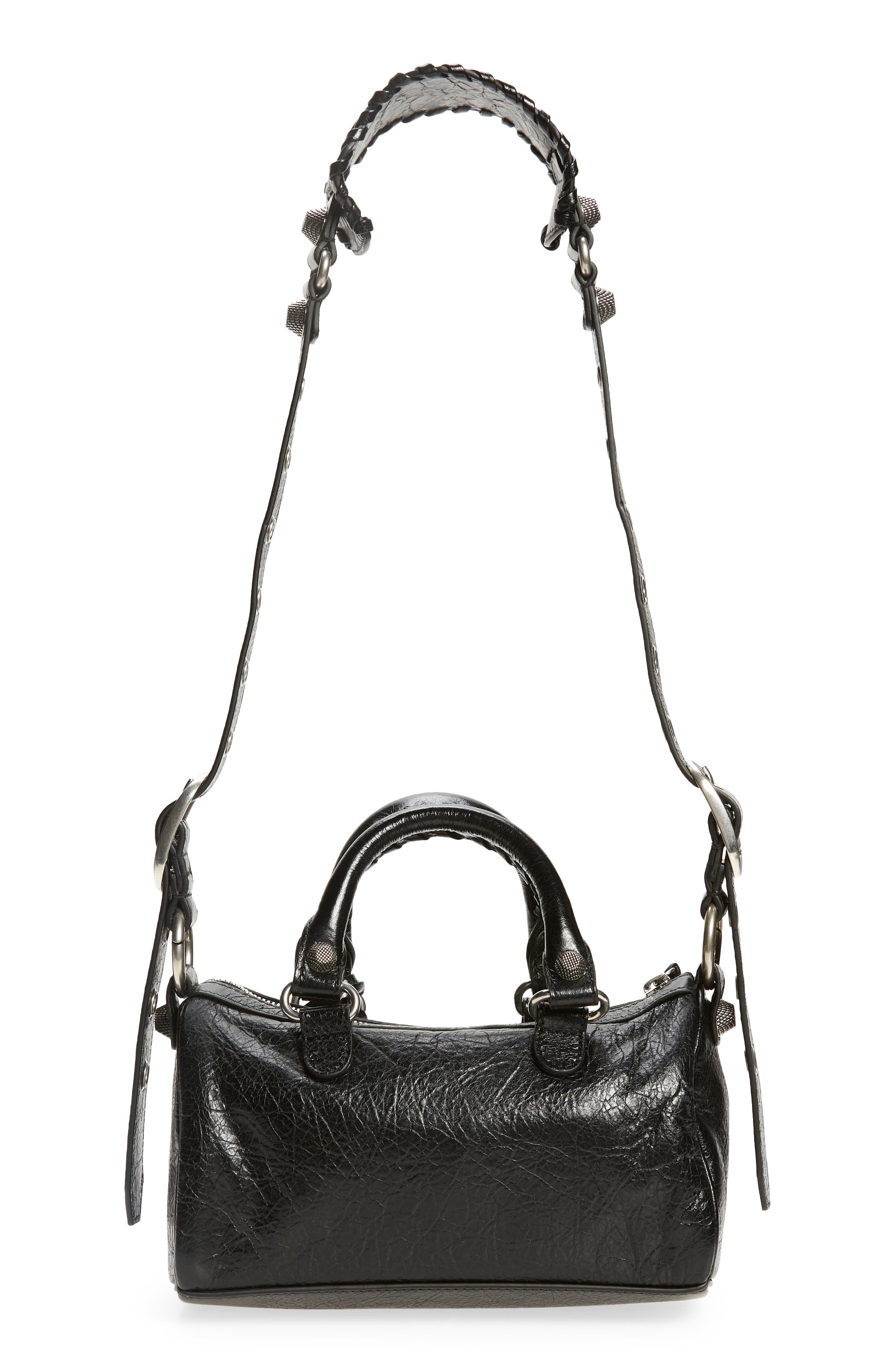 Balenciaga Mini Le Cagole Leather Shoulder Bag, Alternate, color, 