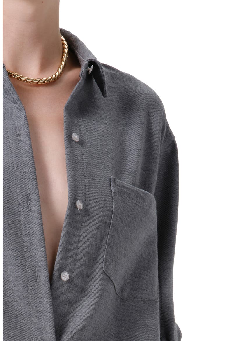 Kayla Shrunken Felted Wool Shirt, Alternate, color, GRIS LT MD GREY