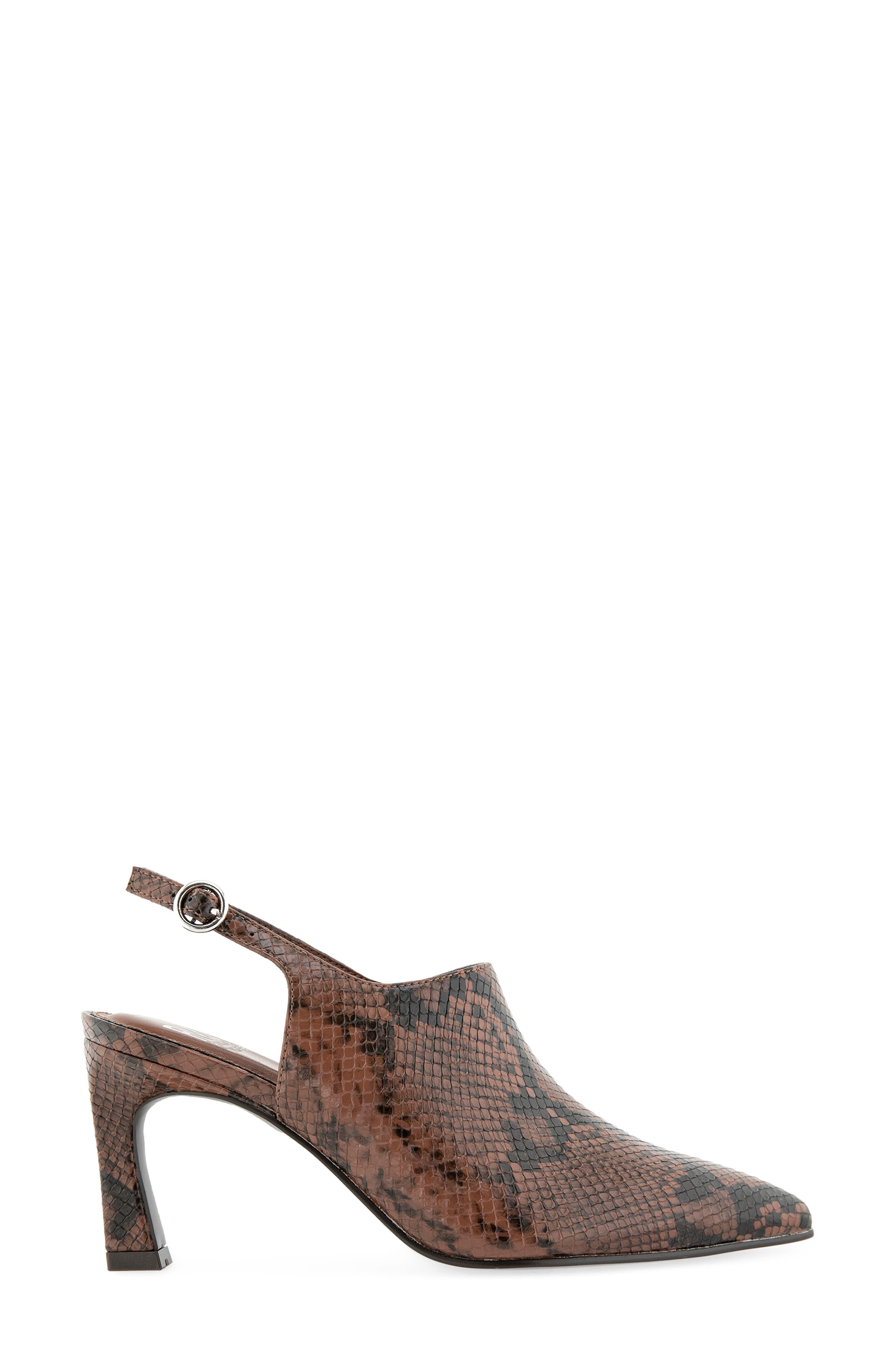Kiara Faux Leather Pointed Toe Slingback Pump, Alternate, color, BROWN SNAKE PU