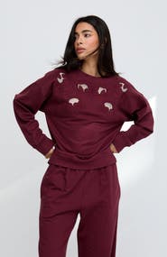 Raffya Lily-Anne Long Sleeves Cut Out Embroidered Sweatshirt