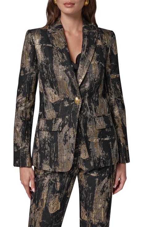 Metallic Peak Lapel Blazer