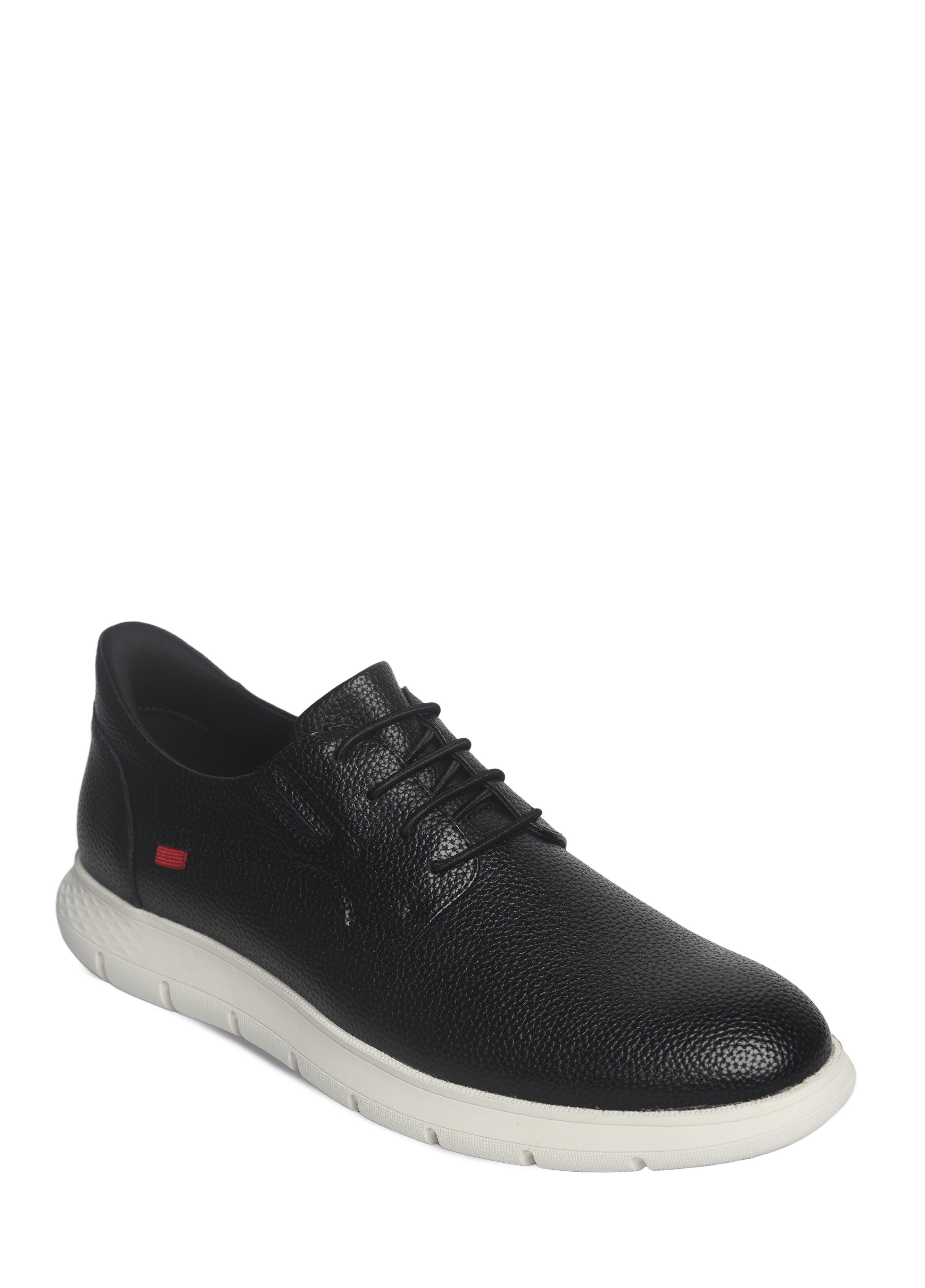 Marc Joseph New York Brooks  Hands Free Technology Leather Plain Toe Casual Oxford, Main, color, Black Grainy Leather