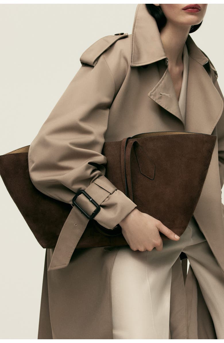 H&M Suede Shopper, Alternate, color, Brown