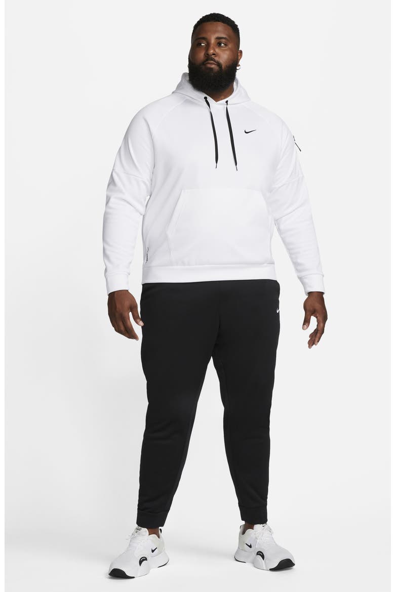 Therma-FIT Pullover Hoodie, Alternate, color, WHITE/ WHITE/ BLACK