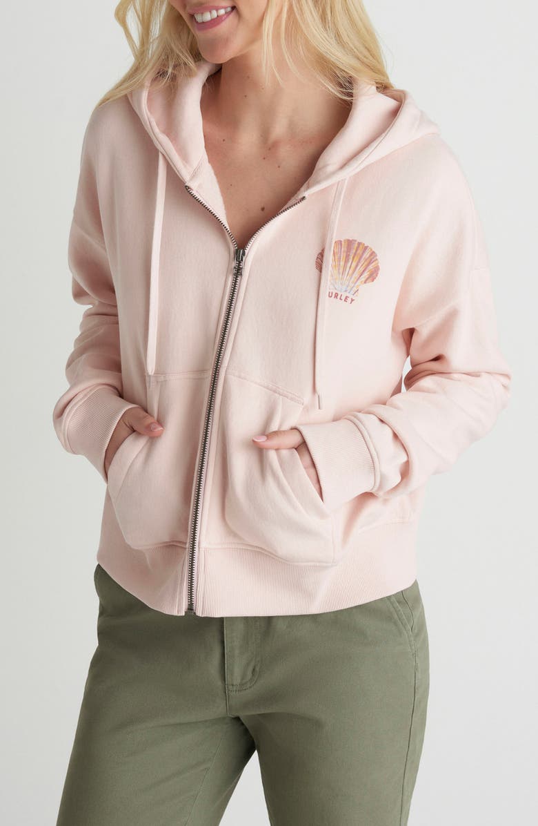 Hurley Shell Yeah Cotton Blend Hoodie, Main, color, Seashell Pink