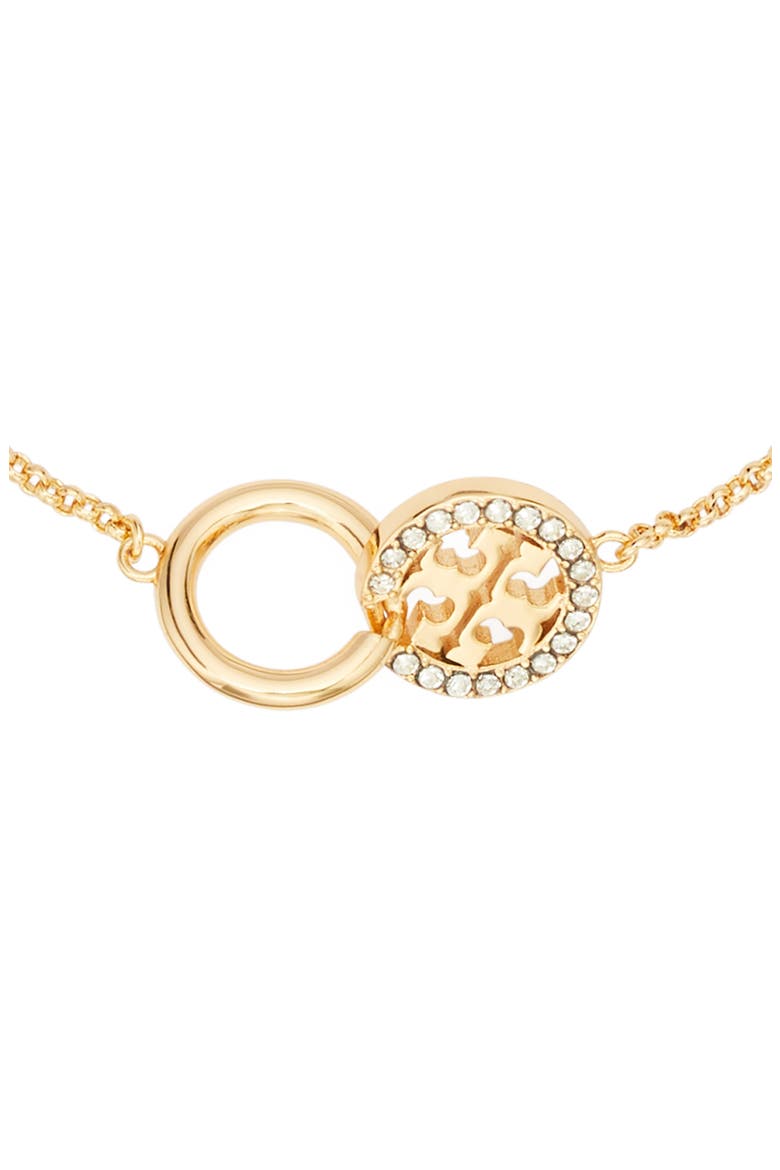 Icon Pavé Interlocking Chain Bracelet, Alternate, color, TORY GOLD / CRYSTAL