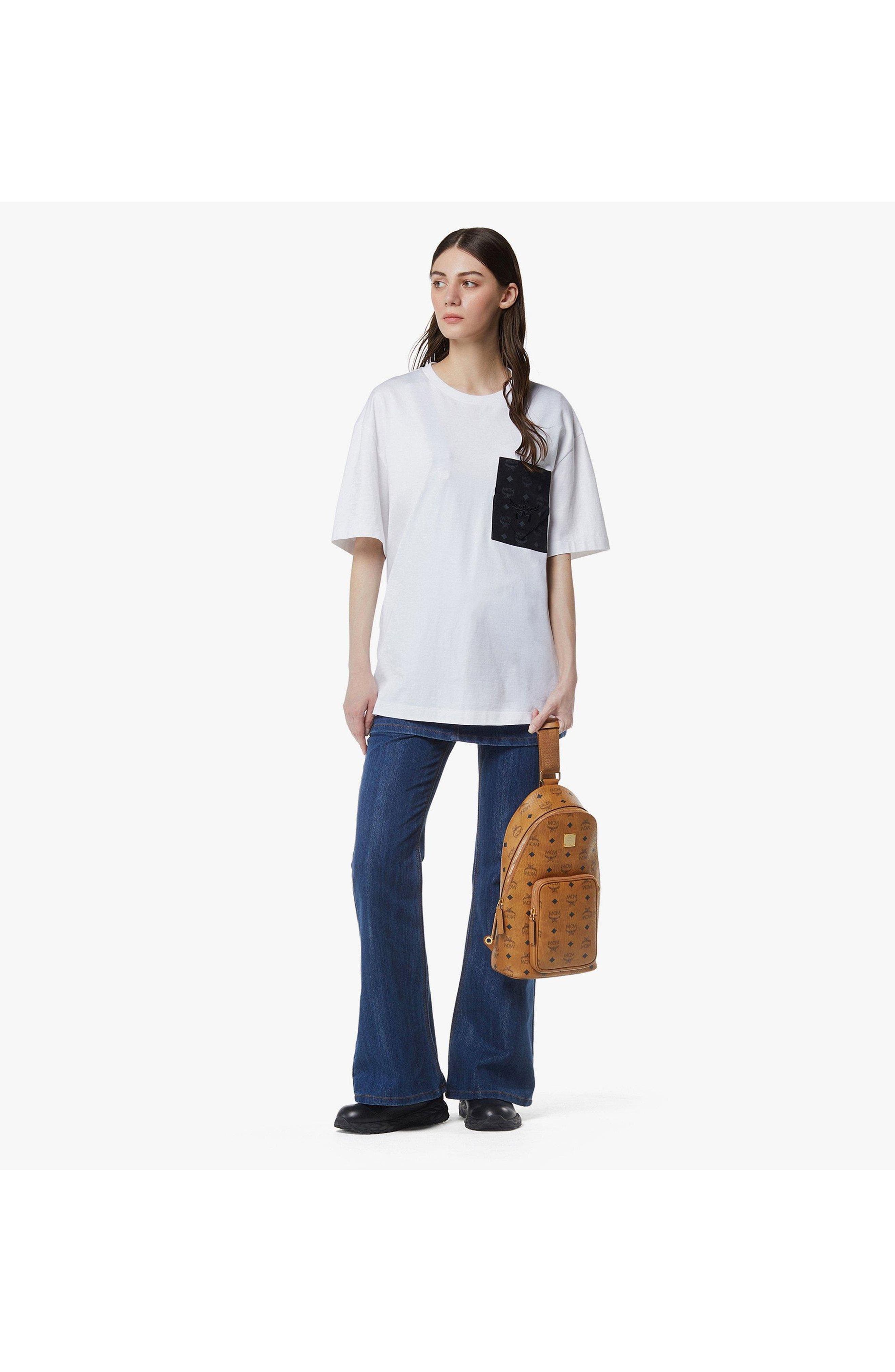 Small Aren Sling Bag in Visetos, Alternate, color, Cognac