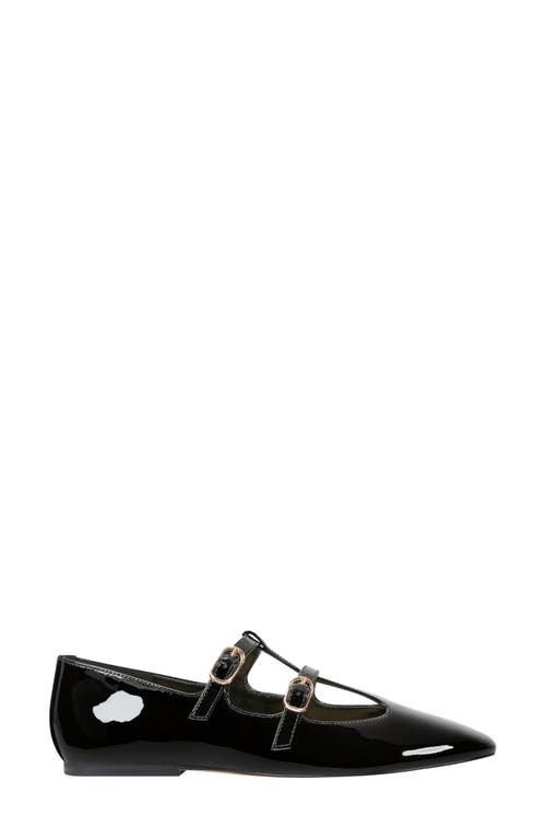 Marc Fisher Ltd Evie T-strap Flat In Black Patent