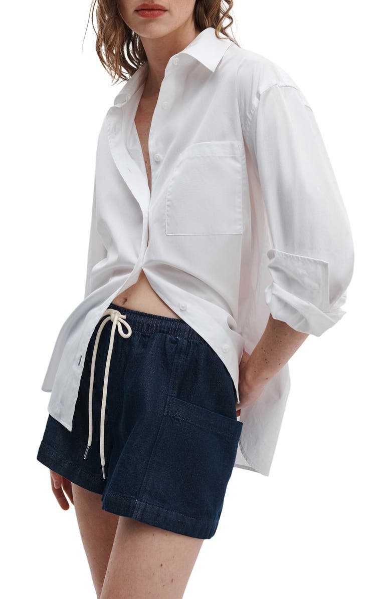 rag & bone Emery Drawstring Cargo Denim Shorts, Alternate, color, Ocean Rinse