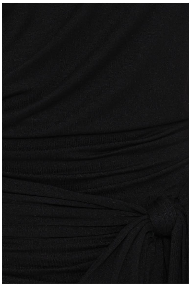 Clarke Off the Shoulder Tied Top, Alternate, color, BLACK
