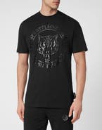 PLEIN SPORT T-Shirt Round Neck Ss Carbon Tiger Men