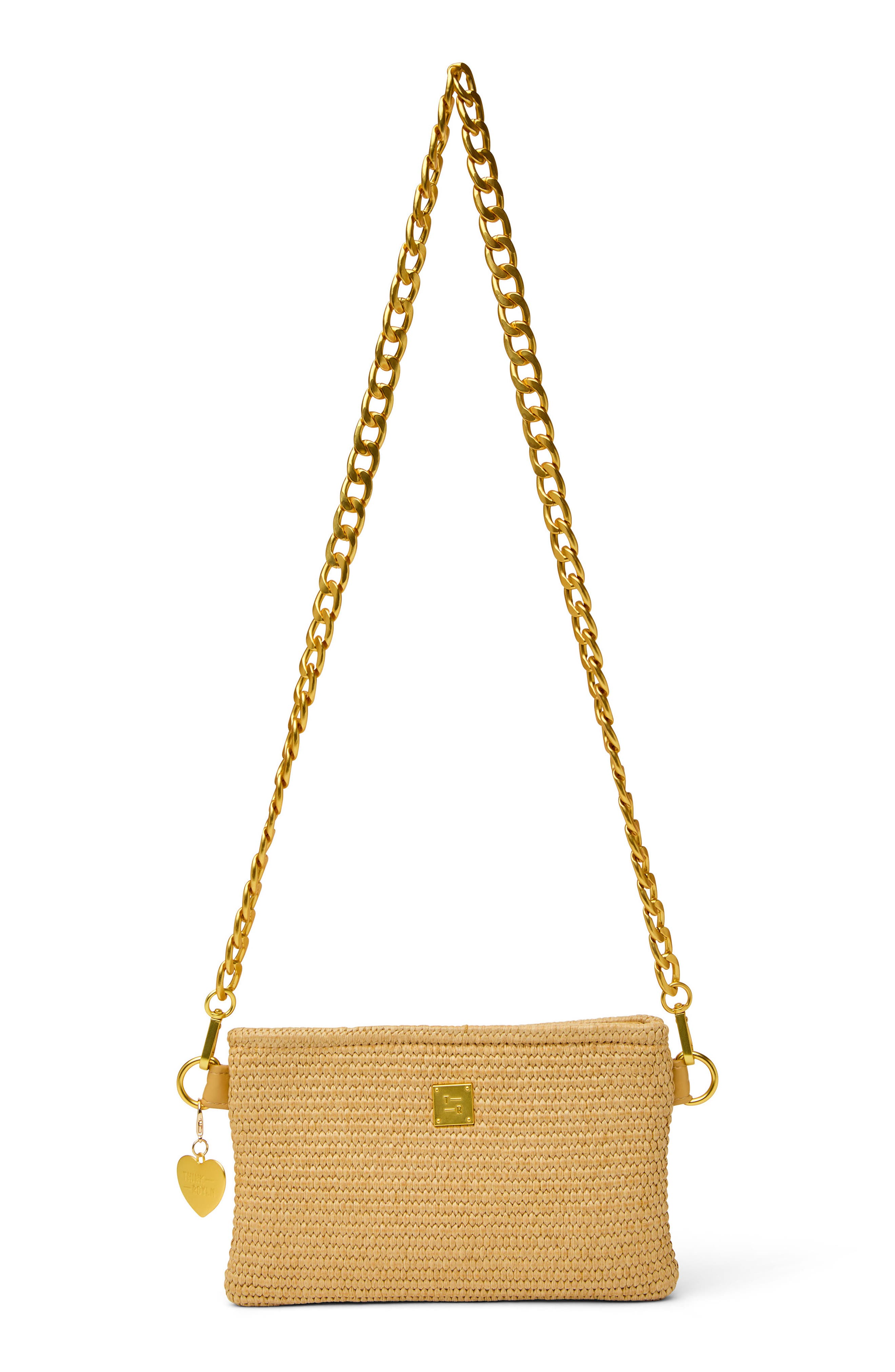 THINK ROYLN Fame Woven Raffia Crossbody Bag, Main, color, Dune Raffia